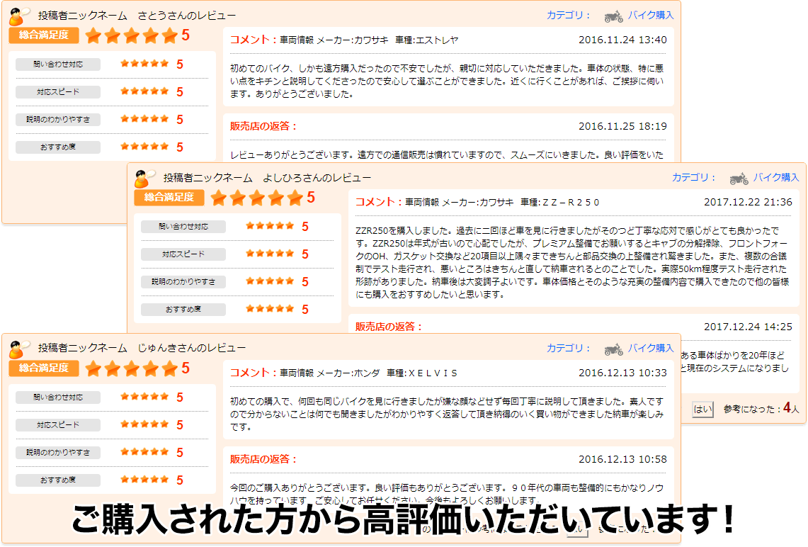 ご購入された方から高評価いただいています！